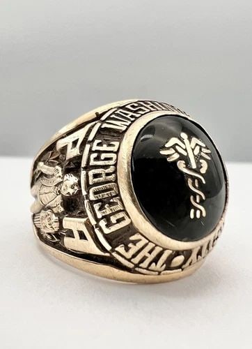 1978 GEORGE WASHINGTON UNIVERSITY 10K YELLOW GOLD PA CADUCEUS NURSING RING 21.3G (1 of 2)