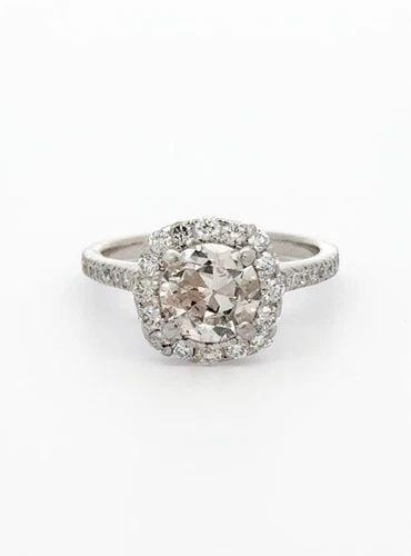 PLATINUM 1.01CT CENTER ROUND CUT DIAMOND 1.30TCW ENGAGEMENT WEDDING HALO RING: PLATINUM 1.01CT CENTER ROUND CUT DIAMOND 1.30TCW ENGAGEMENT WEDDING HALO RING Platinum 1.01ct Center Round Cut Diamond 1.30tcw Engagement Wedding Halo Ring Size: 5 - Can Be Resized Metal: Platinum - T