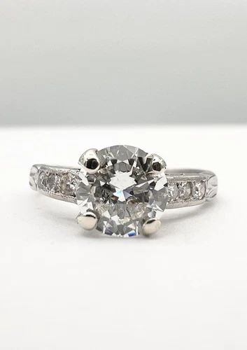 ANTIQUE ART DECO PLATINUM .75CT OLD CUT DIAMOND ENGAGEMENT SOLITAIRE RING: ANTIQUE ART DECO PLATINUM .75CT OLD CUT DIAMOND ENGAGEMENT SOLITAIRE RING ANTIQUE ART DECO PLATINUM .75ct OLD CUT DIAMOND ENGAGEMENT SOLITAIRE RING Size: 3.75- Can Be Sized Without Damaging Weight is 