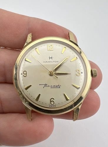 VINTAGE HAMILTON 1970'S THIN-O-MATIC SOLID 10K YELLOW GOLD AUTOMATIC MENS WATCH: VINTAGE HAMILTON 1970'S THIN-O-MATIC SOLID 10K YELLOW GOLD AUTOMATIC MENS WATCH Vintage Hamilton 1970's Thin-O-Matic Solid 10K Yellow Gold Automatic Mens Watch Metal: Solid 10k Yellow Gold Case Size: 