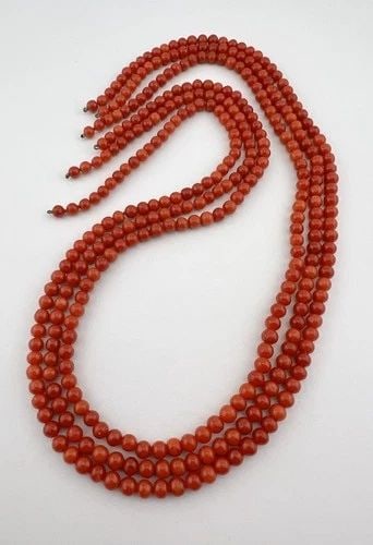 3) NATURAL RED MEDITERRANEAN SARDINIA CORAL 4MM -5MM LOOSE STRAND NECKLACE: 3) NATURAL RED MEDITERRANEAN SARDINIA CORAL 4MM -5MM LOOSE STRAND NECKLACE 3) Natural Red Mediterranean Sardinia Coral 4mm -5mm Loose Strand Necklace Amazing Natural Mediterranean Undyed Sardinia Red 