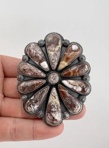 HUGE 3" ANTHONY SKEETS NAVAJO STERLING SILVER CRAZY HORSE TURQUOISE CLUSTER RING: HUGE 3" ANTHONY SKEETS NAVAJO STERLING SILVER CRAZY HORSE TURQUOISE CLUSTER RING HUGE 3" Anthony Skeets Navajo Sterling Silver Crazy Horse Turquoise Cluster Ring Ring Size: 9.5 - Adjustable In Size We
