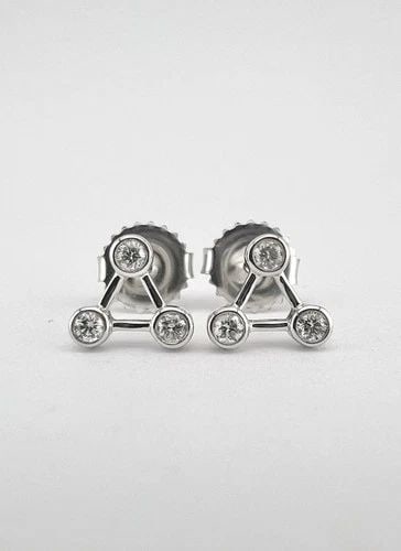 $1900- LOGAN HOLLOWELL 14K WHITE GOLD .18TCW DIAMOND CONSTELLATION POST EARRINGS (1 of 2)