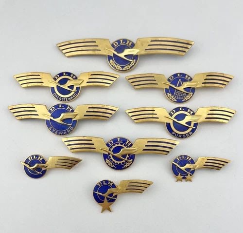 9) RARE DLH (DEUTSCHE LUFTHANSA) ENTIRE FLIGHT CREW WING GERMAN AIRLINE WINGS (1 of 2)