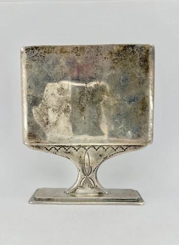 VINTAGE UNUSUAL EARLY NAVAJO STERLING SILVER STAMPED CARD NAPKIN HOLDER -150.8G (1 of 2)