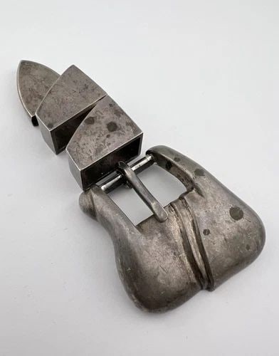 BARRY KIESELSTEIN-CORD STERLING SILVER MODERNIST RANGER BELT BUCKLE SET 153.3G (1 of 2)