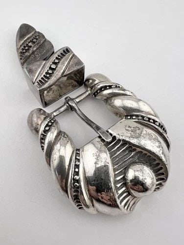 JAMES MARTIN SOUTHWESTERN MODERNIST STERLING SILVER RANGER BELT BUCKLE SET 163G (1 of 2)
