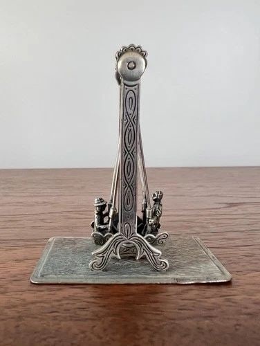 ANTIQUE STERLING SILVER MINIATURE DOLLHOUSE 3D STANDING SWING SCENE SCULPTURE (1 of 2)