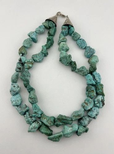 VTG NAVAJO STERLING SILVER SEAFOAM TURQUOISE HEISHI BEAD NECKLACE 16" - 127.4G: VTG NAVAJO STERLING SILVER SEAFOAM TURQUOISE HEISHI BEAD NECKLACE 16" - 127.4G Vtg Navajo Sterling Silver Seafoam Turquoise HEISHI BEAD Necklace 16" - 127.4g Size: 16" Long Tip Ti Tip Metal: Sterling 