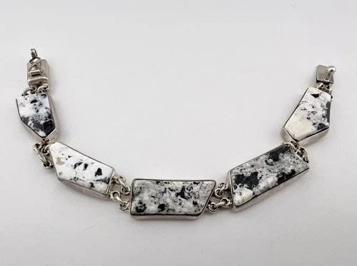 FEDERICO JIMENEZ STERLING SILVER WHITE BUFFALO TURQUOISE LINK BRACELET (1 of 2)