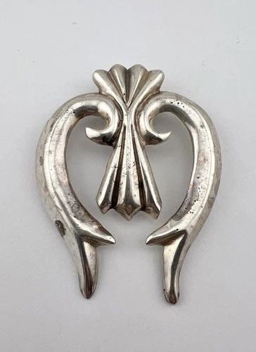 VINTAGE TOMMY JACKSON NAVAJO SANDCAST STERLING SILVER NAJA HOOK PENDANT 2 5/8" (1 of 2)