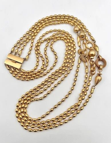 MASSIVE VINTAGE RARE YVES SAINT LAURENT YSL GOLD TONE RUNWAY NECKLACE 37": MASSIVE VINTAGE RARE YVES SAINT LAURENT YSL GOLD TONE RUNWAY NECKLACE 37" Massive Vintage Rare YVES SAINT LAURENT YSL Gold Tone Runway Necklace 37" Size: 37" Long - Claps is 1 1/2" Wide Necklace is 4 
