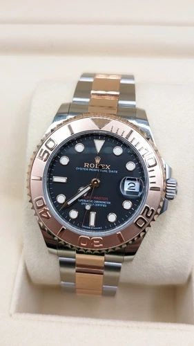 ROLEX YACHT-MASTER 268621 ROSE GOLD & STAINLESS 37MM WATCH - COMPLETE - NEW (1 of 2)
