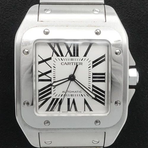 CARTIER SANTOS 100 STAINLESS STEEL AUTOMATIC WATCH REF 2656 - 38MM (1 of 2)