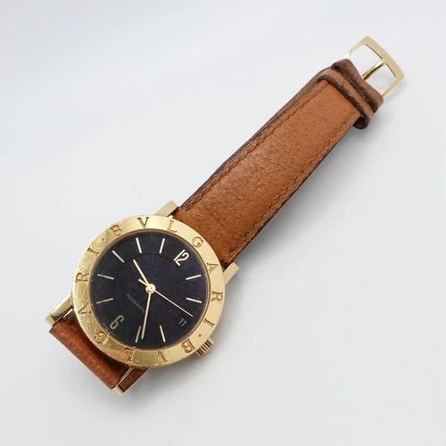 BVLGARI BB33GL 18K YELLOW GOLD BLACK DIAL AUTOMATIC WATCH - 33MM (1 of 2)