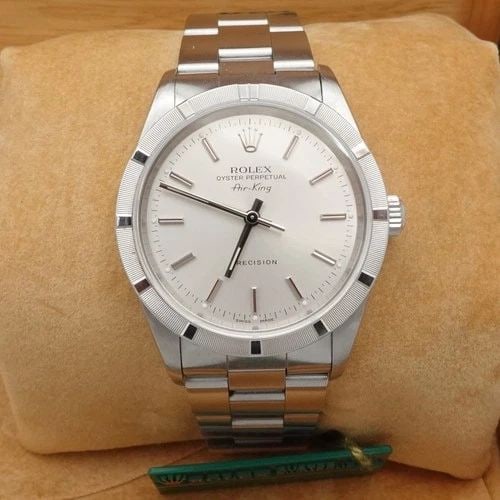 ROLEX AIR KING 14010 STAINLESS STEEL AUTOMATIC WATCH - 34MM ETCHED BOX & PAPER (1 of 2)