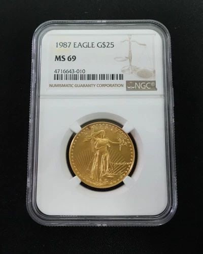 1987 $25 AMERICAN EAGLE GOLD COIN - NGC MS 69 (1 of 2)
