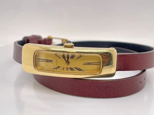 VAN CLEEF & ARPELS H2729 18K GOLD BRACELET HAND WINDING WATCH - 13MM X 40MM (1 of 2)