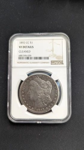 1892 CC MORGAN SILVER $1 DOLLAR COIN - NGC VF DETAILS: 1892 CC Morgan Silver $1 Dollar Coin NGC Certified - VF Details CLEANED