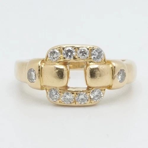 CARTIER 18K YELLOW GOLD NYMPHEA DIAMOND BAND RING - SIZE 7 (1 of 2)