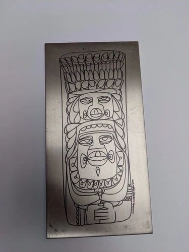 STERLING SILVER PLAQUE BY CARLOS SIERRA-FRANCO KIKIAB DANU #123/375 - 23.7 OZT (1 of 2)