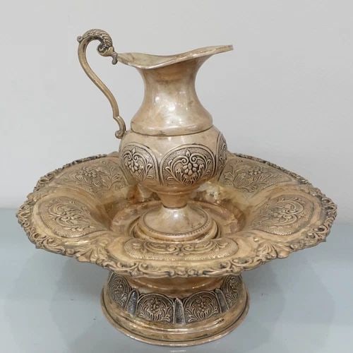 HADAD BROS STERLING SILVER MAYIM ACHRONIM PITCHER & WATER BASIN SET (1 of 2)