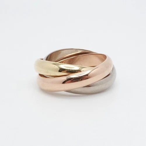 CARTIER 18K TRI COLOR GOLD CLASSIC TRINITY BAND RING SIZE 51 (1 of 2)