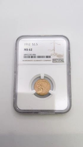 1912 $2.5 GOLD INDIAN HEAD QUARTER EAGLE NGC MS 62 (1 of 2)