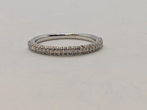 1879 BIRKS PLATINUM & 0.45 TCW PAVE DIAMOND WEDDING BAND RING - SIZE 6.5: 1879 BIRKS PLATINUM & 0.45 TCW PAVE DIAMOND WEDDING BAND RING - SIZE 6.5 Birks 1879 Platinum & Pave Diamond Wedding Band Ring Ring Size - 6.5 Total Carat Weight - 0.45 ct Total Weight - 3.6 Grams Exce