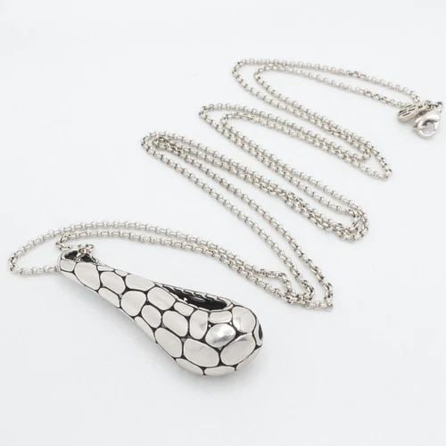 JOHN HARDY KALI STERLING SILVER TEARDROP PENDANT ROLO CHAIN NECKLACE 36" LONG (1 of 2)