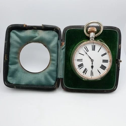 GOLIATH MANUAL POCKET WATCH BIRMINGHAM STERLING SILVER CASE STAND HOLDER - 67MM (1 of 2)