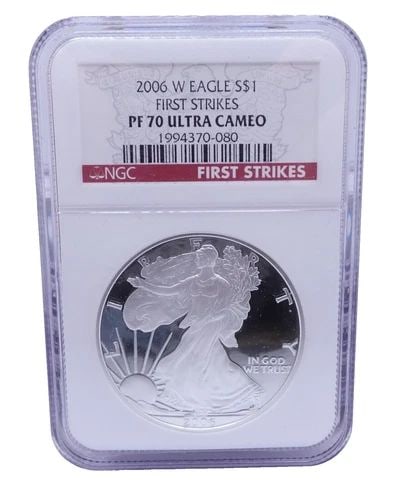2006 W AMERICAN EAGLE SILVER $1 DOLLAR COIN FIRST STRIKES - NGC PF70 ULTRA CAMEO (1 of 2)