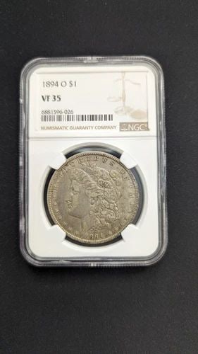 1894 O MORGAN SILVER $1 DOLLAR COIN - NGC VF 35: 1894 O Morgan Silver $1 Dollar Coin NGC Certified - VF 35 Book Value - $90.00