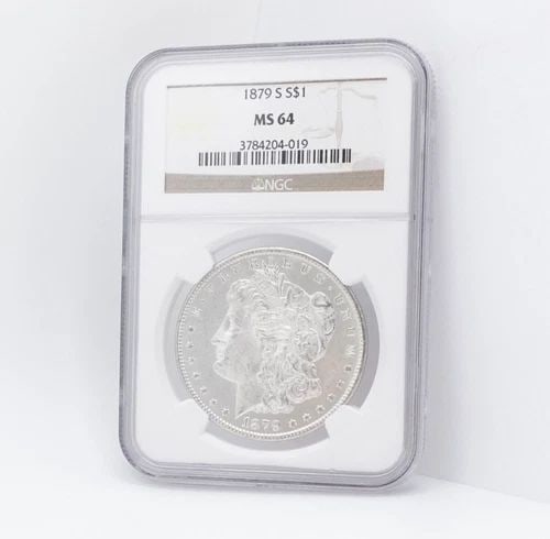 1879 S MORGAN SILVER DOLLAR $1 COIN NGC MS 64 (1 of 2)