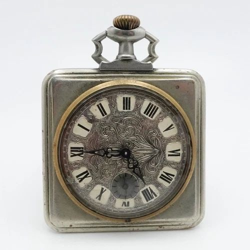 BREVET 27691 INVAR SQUARE MANUAL POCKET WATCH - 50MM PARTS REPAIR: Vintage Brevet 27691 Invar Square Manual Pocket Watch Case Size - 50mm Back Case - 162552 Movement # 370374 18KAMHEN 3602 Total Weight - 72 Grams **Not Running - Sold As Is for Parts/Repair* **chipped