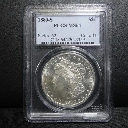 1880 S MORGAN SILVER DOLLAR PCGS MS64 SERIES 52 (1 of 2)