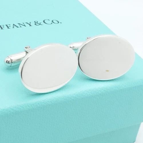 TIFFANY & CO. STERLING SILVER CLASSIC OVAL BULLET BACK CUFF LINKS BOX: TIFFANY & CO. STERLING SILVER CLASSIC OVAL BULLET BACK CUFF LINKS BOX Tiffany & Co. Sterling Silver Classic Oval Bullet Back Cuff Links No Monogram Height - 16mm Width - 21.5mm Est. Retail Price - $42