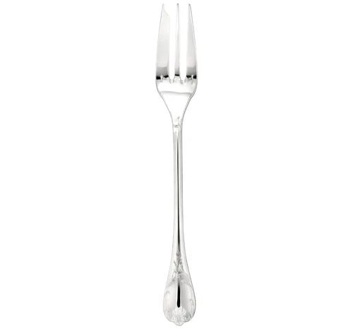 CHRISTOFLE PARIS MARLY SILVER PLATED LARGE SERVING FORK 10" - NEW WITH BOX: CHRISTOFLE PARIS MARLY SILVER PLATED LARGE SERVING FORK - NEW Christofle Marly Silver Plated Large Serving Fork Length - 10" approx. Reference # 0038007 Est. Retail - $380 USD Brand New & Sealed