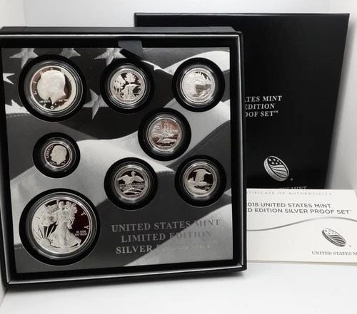 2018 S U.S MINT LIMITED EDITION SILVER PROOF 8 COIN SET - OGP & COA #Q2 (1 of 2)