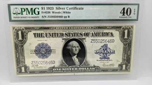 1923 $1 SILVER CERTIFICATE - PMG 40 EPQ - FR#238 - LARGE SIZE NOTE (1 of 2)