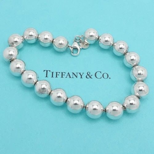 TIFFANY & CO. HARDWEAR STERLING SILVER BALL BRACELET - SIZE 8.25" LONG #Q4 (1 of 2)