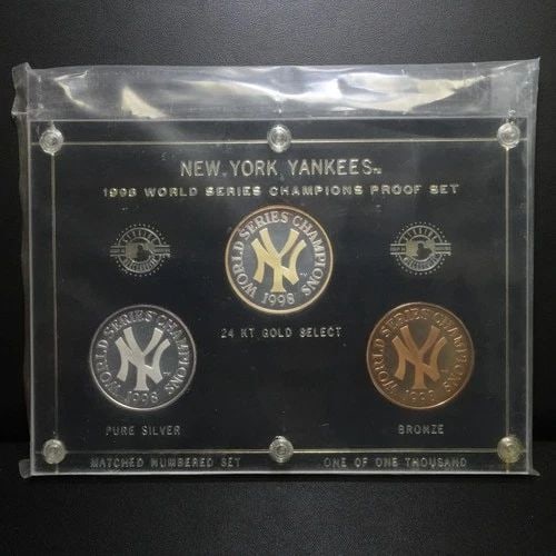 1998 NEW YORK YANKEES WORLD SERIES CHAMPIONS PROOF SET COIN LIMITED 161/1000 (1 of 2)
