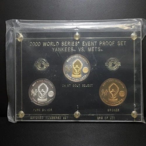 2000 YANKEES VS. METS WORLD SERIES EVENT PROOF SET COIN LIMITED 52/200 (1 of 2)