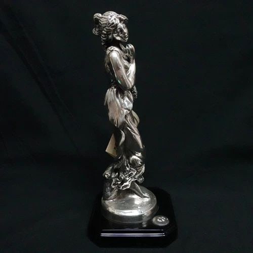 EMYL SERE PREZIOSI D'ARTE HAND CAST MARBLE SILVER OVERLAY WOMAN STATUE - 9.5" (1 of 2)