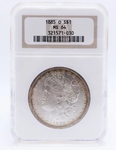 1885-O MORGAN SILVER DOLLAR $1 COIN - NGC MS 64 (1 of 2)
