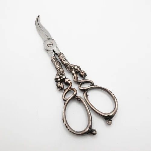 STERLING SILVER GRAPE HANDLE SHEAR SCISSORS - 6.75" (1 of 2)