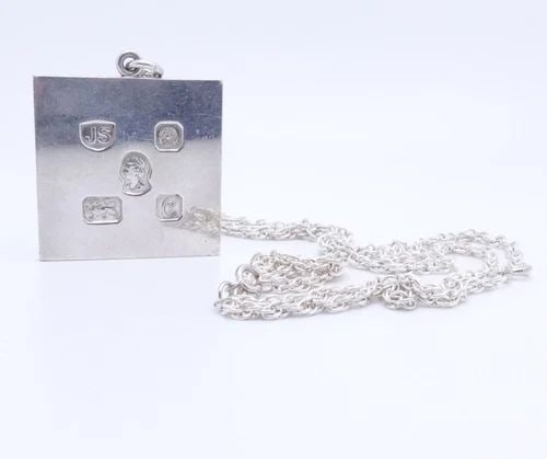 1977 JACK SPENCER SHEFFIELD STERLING SILVER INGOT BAR PENDANT CHAIN NECKLACE (1 of 2)