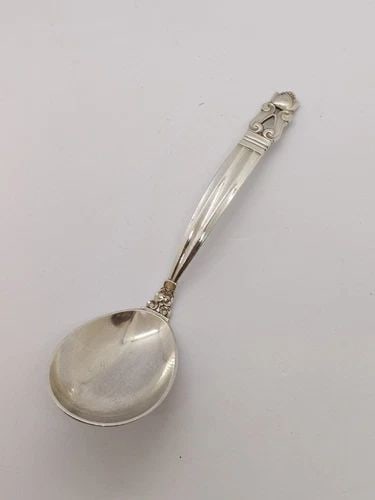 GEORG JENSEN STERLING SILVER ACORN SOUP SPOON - 5 5/8" LONG (1 of 2)