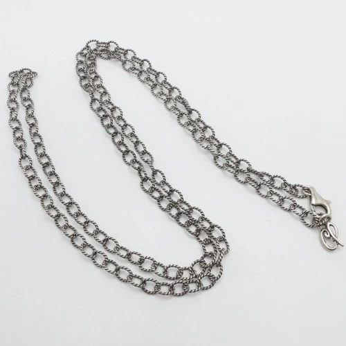 CAROLYN POLLACK STERLING SILVER 5MM TWISTED OVAL CHAIN LINK NECKLACE 31.5" LONG: CAROLYN POLLACK STERLING SILVER 5MM TWISTED OVAL CHAIN LINK NECKLACE 31.5" LONG Carolyn Pollack Sterling Silver Twisted Oval Chain Link Necklace Length - 31.5" Chain Width - 5mm Depth - 1mm Thick Tota