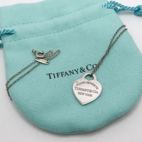 TIFFANY & CO. RETURN TO STERLING SILVER HEART TAG PENDANT NECKLACE - 16" LONG: Tiffany & Co. Return To Sterling Silver Heart Tag Pendant Necklace Length - 16" Long Width - 16mm Total Weight - 3.5 Grams Pouch Not Included